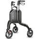 thumbnail image 1 of Andador Soundfuse de 3 ruedas para personas mayores, ligero y plegable, de aluminio, con altura ajustable, compatible con FSA y HSA, color negro, 1 of 5