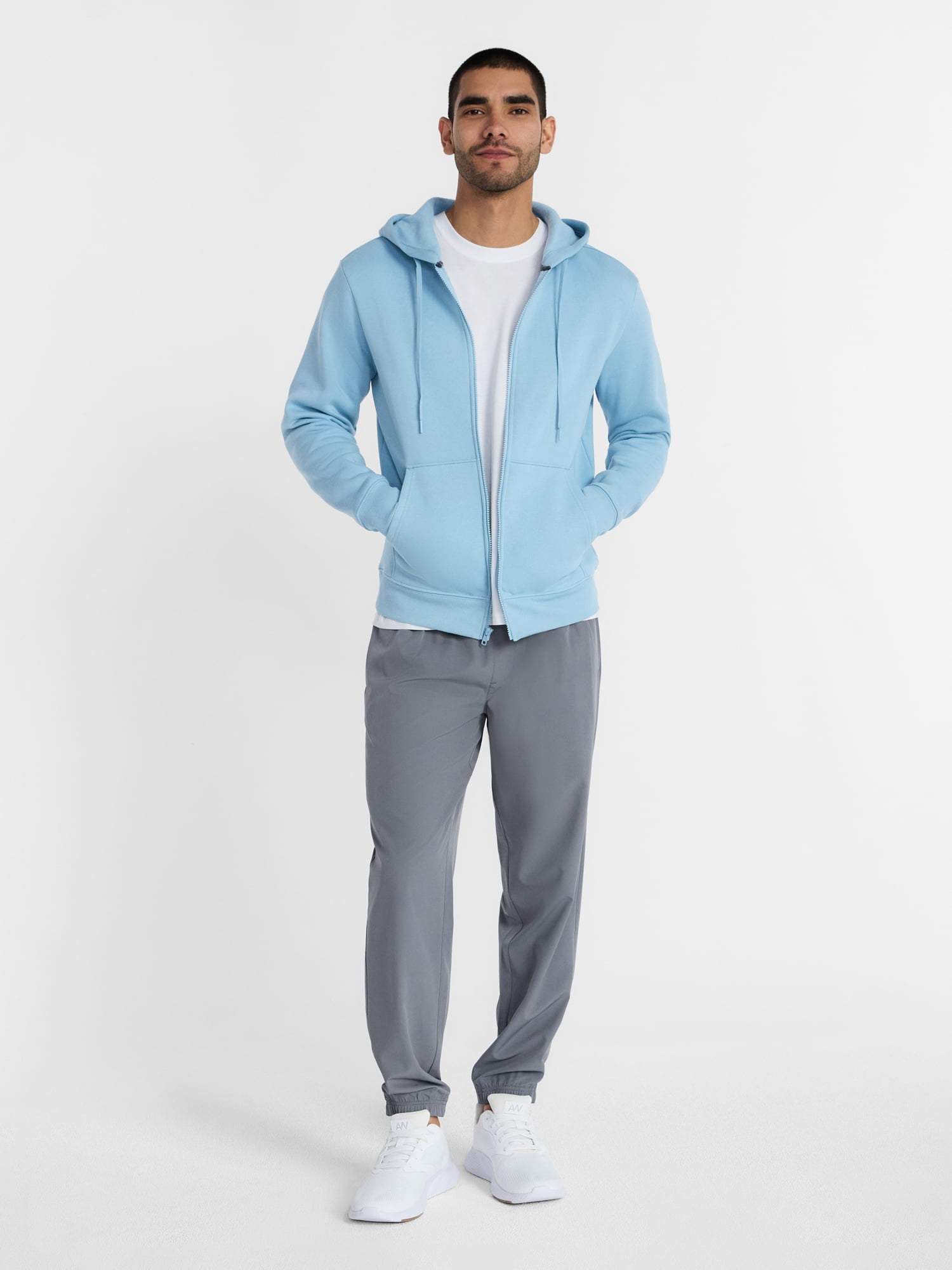 Athletic Works Men's and Big Men's Zip Up Fleece Hoodie Sweatshirt, Sizes S-5XLT