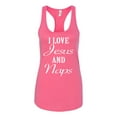 thumbnail image 2 of Wild Bobby I Love Jesus and Naps Inspirational/Christian Women Racerback Tank Top, Hot Pink, X-Large, 2 of 5