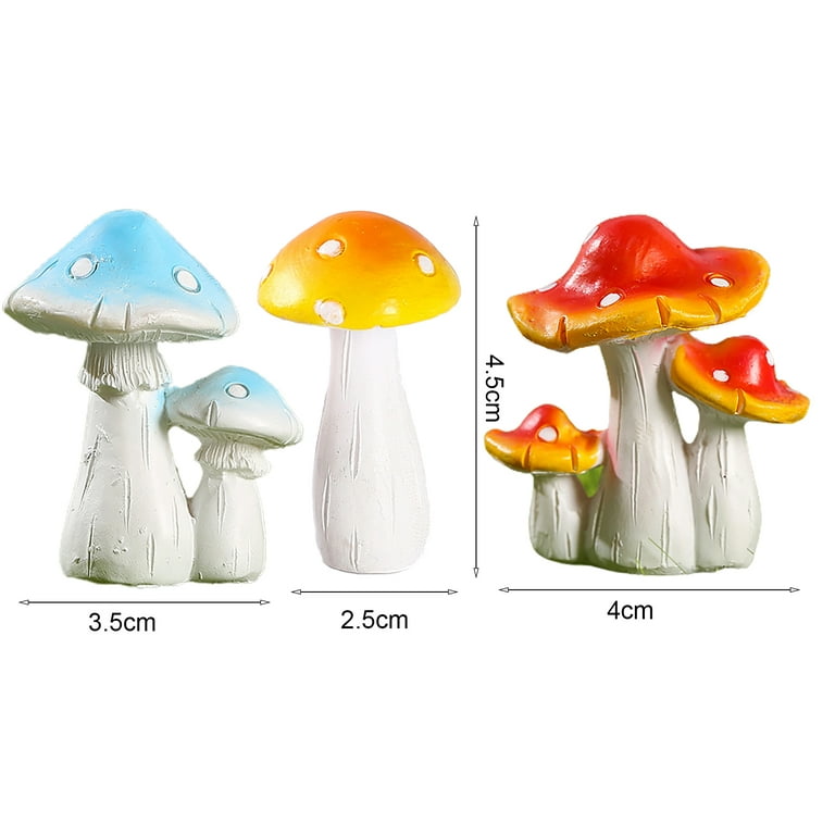 100pcs Mini Mushrooms Miniature Fake Mushrooms Cake Decor Mini Garden Accessories, Men's, Size: Small