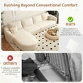 thumbnail image 4 of 138.6" L Shaped Modern Modular Sectional Curved Sofa, Minimalist Style Comfy Cloud Couch for Living Room Apartment, No Assembly Required Boneless Couches (White,Left Facing Chaise), 4 of 7