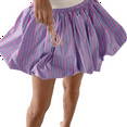 thumbnail image 2 of Gdvsclr Women'S Striped Elastic Waist Bubble Skirt Flared A Line Mini Puffy Skirts Pink L, 2 of 9