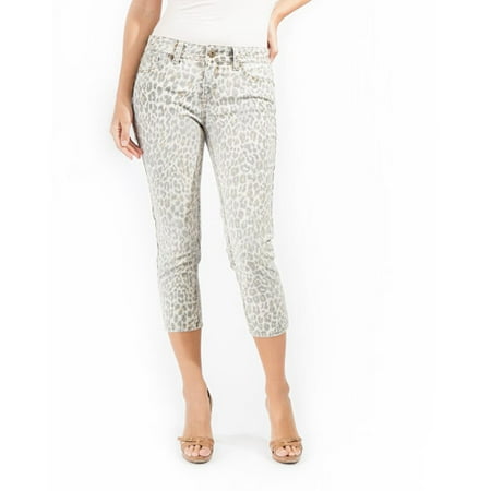 Jordache Women's Printed Cropped Skinny Jeans