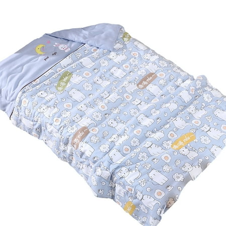 

huanledash Baby Quilt Cartoon Pattern Washable Breathable Non-pilling Keep Warm Thin Baby Summer Sleeping Air Conditioning Quilt Household Supply