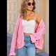 thumbnail image 4 of Suéter de Punto Grueso para Mujer, Cárdigan de Larga con Cuello en V, Botones y Bolsillo para Otoño e Invierno. Rosa L, 4 of 10