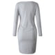 thumbnail image 4 of Vestido PRETTYGARDEN Ajustado con Cinturón y Bolsillos Gris Talla M, 4 of 5