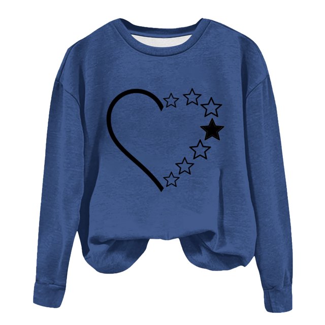 Birdeem Mode Femmes T-Shirt à Manches Longues Col Rond Imprimé Chandail en Molleton Blouse Tops
