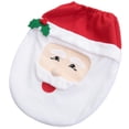 thumbnail image 3 of Billuyoard Patrón navideño a prueba de moho, impermeable, cubierta de asiento de inodoro para baño, almohadilla para pies y juego de cubierta de tanque Kits de decoración para fiestas No.2 Billuyoard HA047121-02, 3 of 5