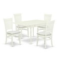 thumbnail image 2 of East West Furniture Monza 5-piece Wood Dining Set with Cushion Seat in White, 2 of 5