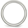 thumbnail image 3 of Chisel Stainless Steel Polished with Brushed Center 7.2mm Ridged Edge Band - Ring Size 12.0-7.8gm, 3 of 8