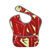 Bingfone Mess-Proof Baby Bib - Waterproof Bib For Baby Boy Or Girl With Food Catcher Pocket, Unisex-Fire Extinguisher