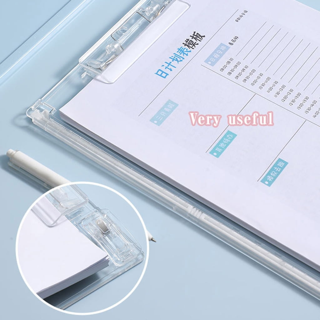 Clear Document Holder with Clip, Clipboard Clear Clip Board Acrylic Clipboard