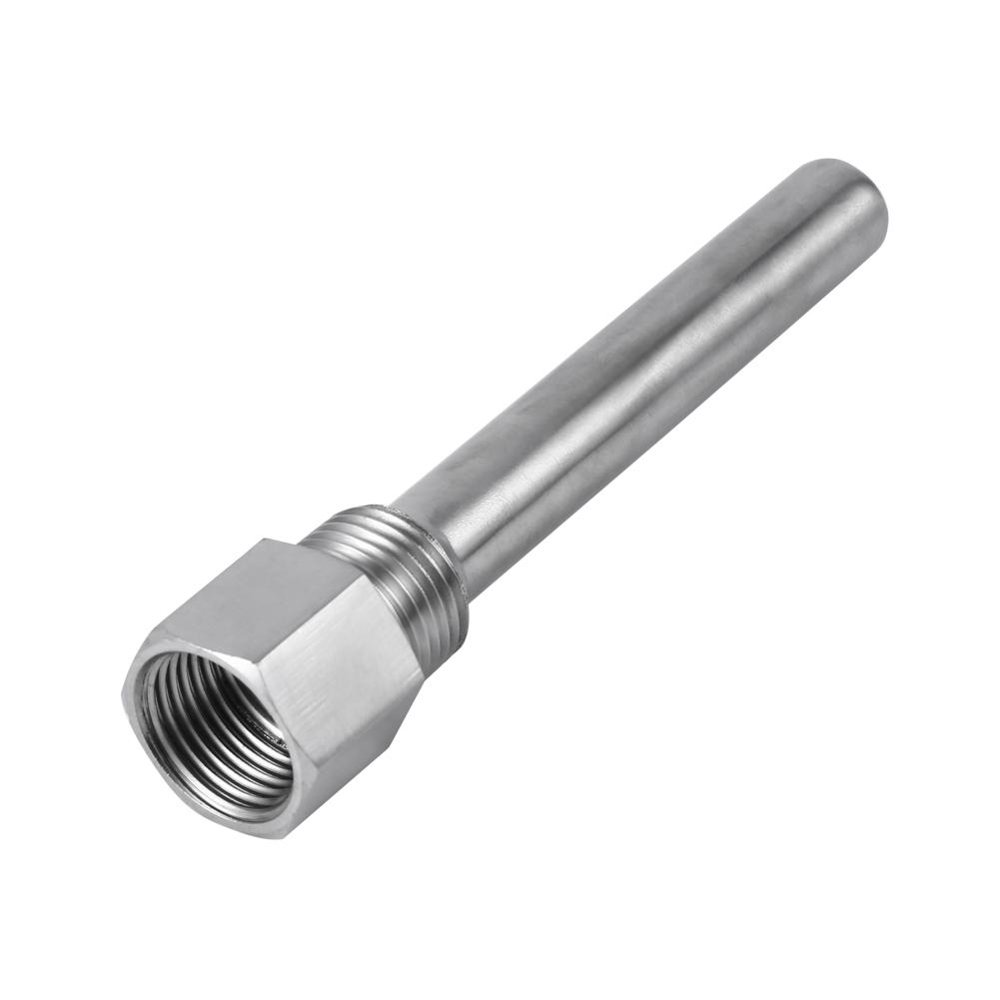 HERCHR Thermowell, Stainless Steel Thermowell 1/2 NPT Threads for