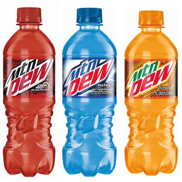 Mountain Dew Flavor Family Code Red Voltage And Live Wire Oz Bottles 4 Code Red 3 Voltage And 3 Live Wire Pack Of 10 Total Of 0 Fl Oz Walmart Com