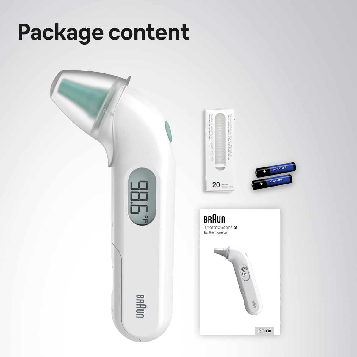 Orkaan twaalf storting Braun ThermoScan 3 Ear Thermometer, IRT3030US, White - Walmart.com