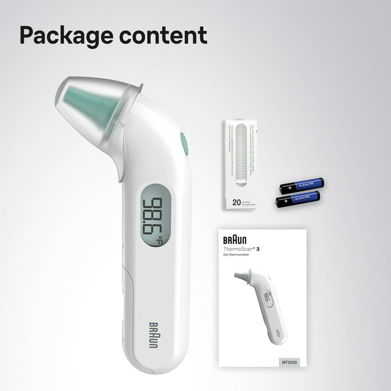 Braun Thermoscan 3 Ear Thermometer (IRT 3030) Baby Thermometer Price in  India - Buy Braun Thermoscan 3 Ear Thermometer (IRT 3030) Baby Thermometer  online at