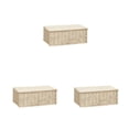 thumbnail image 1 of relayinert Paper Rattan Storage Basket - Durable And Convenient For Anywhere Wide Storage Container High-capacity Makeup Organizer Beige Large 36*26*15 3Set, 1 of 6