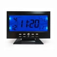 thumbnail image 1 of Digital Sound Control Clock Night Light LED Calendar Thermometer Alarm Table Clock - Black, 1 of 2