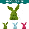 thumbnail image 3 of THHEIC Fuzzy Flocked Bunny Easter Spring Decor Furry Covered Rabbits Figurines Statue Garden Artificial Animal Moss Sculpture for Indoor Table Home Kitchen Shelf Decor, 3 of 9
