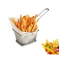 thumbnail image 2 of Panier à Frites Carré en Acier Inoxydable, Support de Frites, Service de Table (Petit 4 Pouces), 2 of 10