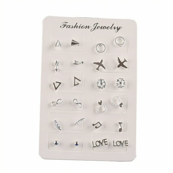DESIGNICE 24Pcs Stud Earrings for Women,Trim Shape Earring Backs for Studs,Touch-Safe Stud Earrings for Women Hypoallergenic,Style1