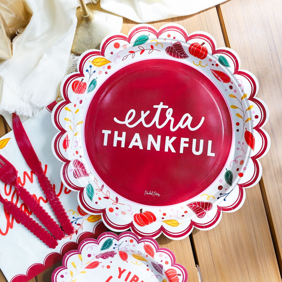Packed Party 'Thankful' 12' 8 ct. Disposable Oversized Dinner Plates
