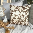 thumbnail image 4 of The HomeCentric Gold Throw Pillow Cover Coral Design Beach Ocean Theme Beaded Pillow Cover Pillow Cover Pack of 2 18x18 inch (45x45 cm) Gold Square Silk Pillow Cover Floral Sea Easter - Coral Shine, 4 of 9