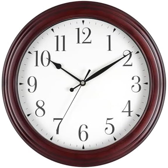 Wall Clock Wood 14 Inch Round Wooden Wall Clocks Battery Operated Non Ticking Analog Rustic Farmhouse Clock for Kitchen Living Room Bedroom Valentine's Day$$Home Decor, Kitchen, & Other