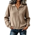 thumbnail image 3 of Axdhxbd Zip Up Cardigan Sweaters for Women Double Zipper Open Front Sweater Ribbed Knit Long Sleeve Cardigans Loose Fit Fall Winter Sweater Coats Free Size, 3 of 7