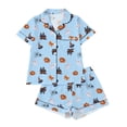 thumbnail image 2 of Hot Sales Under $10 CNJKEHIUV Womens Halloween Pajama Sets Short Sleeve Graphic Pajamas Nightwear Sky Blue M, 2 of 6