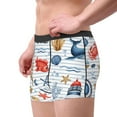 thumbnail image 3 of Kdxio Men's Boxer Briefs with Watercolor Nautical Print - Comfortable and Breathable Underwear for Everyday Wear, 3 of 7
