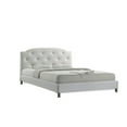 thumbnail image 2 of Wholesale Interiors Full/Queen Faux Leather Standard Beds with Tufted Details & Chrome Legs, White, 2 of 2