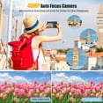 thumbnail image 4 of 4K Cámara Digital para Fotografía con Video Autofocus 48MP Vlogging Cámara para Youtube, 3'' 180°Flip Pantalla 16X Zoom Digital Cámaras Compactas de Viaje con Tarjeta SD,Flash, Anti-Shake (Negro), 4 of 5