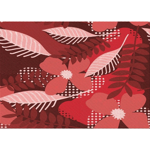 Ahgly Company Machine Washable Indoor Rectangle Transitional Red Area Rugs, 4' x 6'