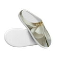 thumbnail image 3 of Xecao Elegant Ivory Flower Print Cotton Slippers Fuzzy Warm Cozy Slippers Non Slip House Slippers For Indoor Outdoor Cotton Slippers House Slippers-37/38, 3 of 7