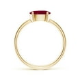 thumbnail image 2 of ANGARA Natural Oval 1.25 ct Ruby Off-Centered Solitaire Ring With Diamonds in 14K Yellow Gold for Women (Size-8x6mm) | July Birthstone, Anniversary, Jewelry Gift for Women | Natural Ruby Ring, 2 of 10