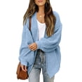 thumbnail image 2 of Ediodpoh Women's Long Sleeve Open Front Casual Lightweight Soft Knit Cardigan Sweater Outerwear Cardigan Sweaters for Women Light Blue XXL, 2 of 9