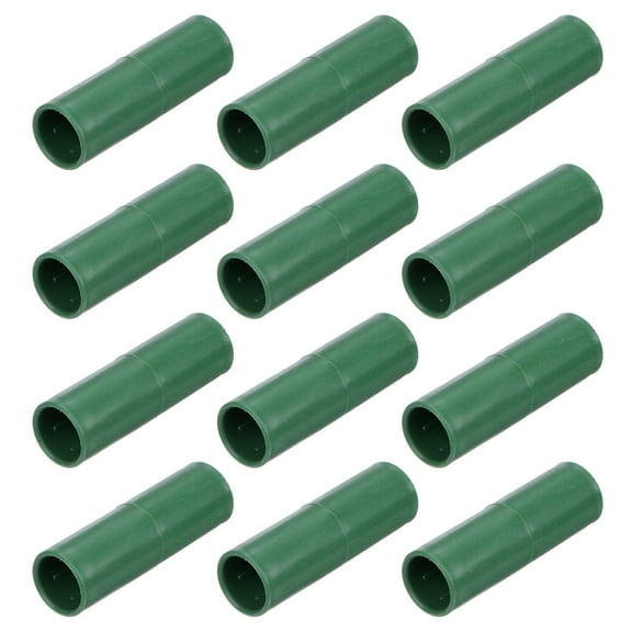Uxcell 12 Pcs 16mm Greenhouse Frame Building Connectors, Coupling Pipe Fitting for Grape Trellis/Sunscreen Shed/Gardening Plant Stakes [Green]