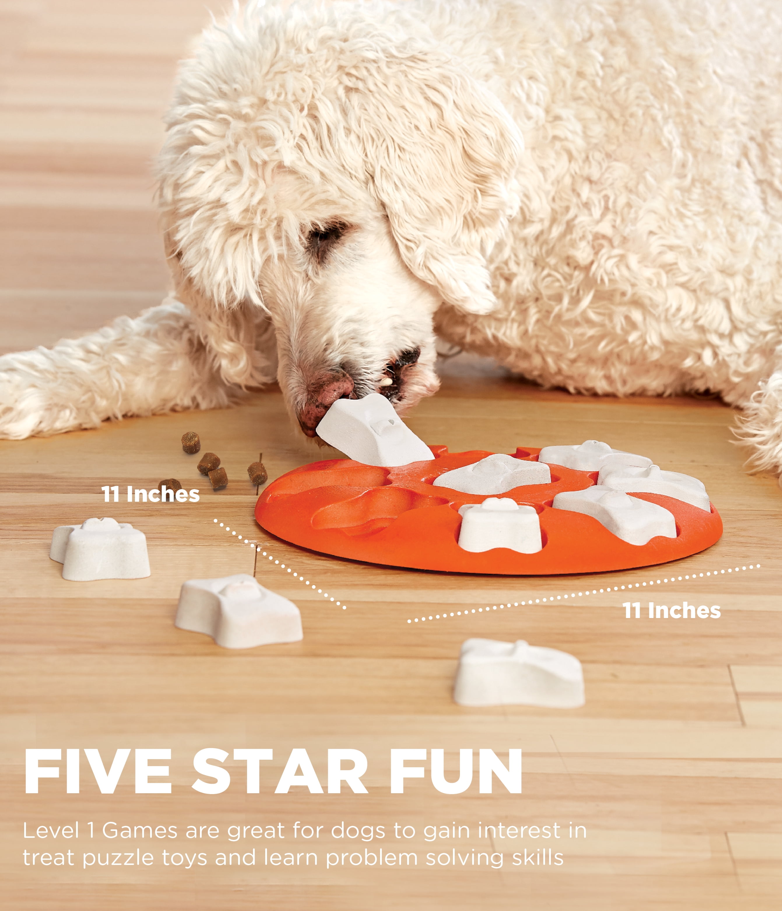 Outward Hound Smart Interactive Treat Puzzle Dog Toy, Orange, One