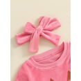 thumbnail image 5 of Elippeo Baby Girl Halloween Outfit, 3 6 12 18 Months Pumpkin Print Long Sleeve Velvet Romper Tie-Up Headband 2 Piece Set, 5 of 8