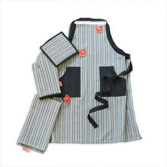 ApronCharroux  Black & Grey Cotton