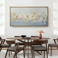thumbnail image 4 of Large Framed Canvas Print Yellow & White Abstract Butterfly in Group Wall Art Decorative Ready to Hang Painting for Living room Bedroom - 60"x30" Natural Frame, 4 of 7