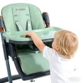 thumbnail image 3 of Cochildor Foldaway 3-in-1 High Chair for Babies & Toddlers, with 5 Point Harness, Tray, Foot Rest and Wheels, Green, 3 of 9