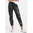 thumbnail image 5 of Fashionable Faux Leather Joggers with Adjustable Waist and Side Pockets - Black, 5 of 9