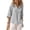 Gray, variant on Womens Basic Tees New Women’s Button 3/4 Sleeve Shirt, Lapel Collar Loose Fits Cardigan Tops, Fashion Side Split and Back Long Tunic Blouses M