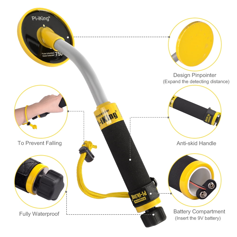 Professional Underwater Metal Detector, 100FT Waterproof Pinpointer with Pulse Induction Technology, High Sensitivity Gold Finder for Diving, Beach & Treasure Hunting