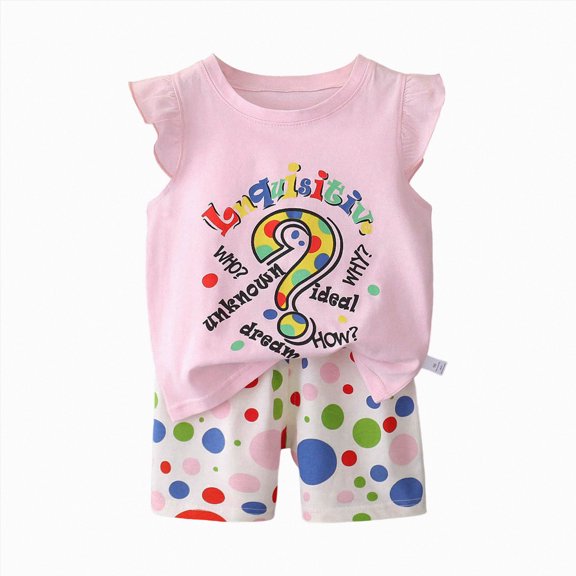 Baby Girl Clothes Toddler Girl Clothes Ruffle Tops Short Sets Summer Set Baby Girls 2 Piece Outfits Multicolour 9-18 Months