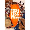 thumbnail image 1 of ABPHQTO Camiseta gráfica de manga corta naranja para mujer FEELS LIKE FALL, 1 of 5