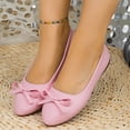 thumbnail image 2 of Hinvhai Women's Flat Shoes Comfortable Leather Pointed Toe Ballet Shoes Bow Slip on Driving Commuting Dress Shoes for Women Flats Pink 5.5(36), 2 of 9
