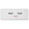 thumbnail image 1 of Eyelash Kitchen Mat, Closed Eyes Pink Lipstick Glamor Makeup Cosmetics Beauty Feminine Design, Plush Decorative Kitchen Mat with Non Slip Backing, 47" X 19", Fuchsia Black White, by Ambesonne, 1 of 1